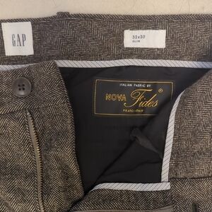 GAP Brown Herringbone Slim Trousers